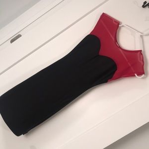 American apparel red and black dress